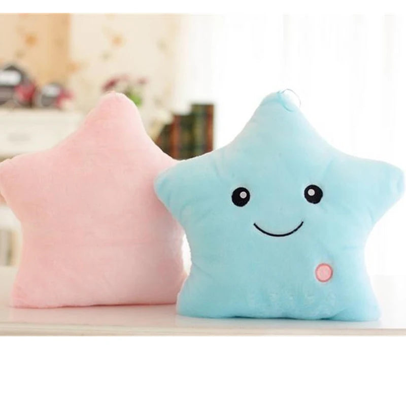 Creative Toy Luminous Pillow Soft Stuffed Plush Glowing Colorful Stars Cushion