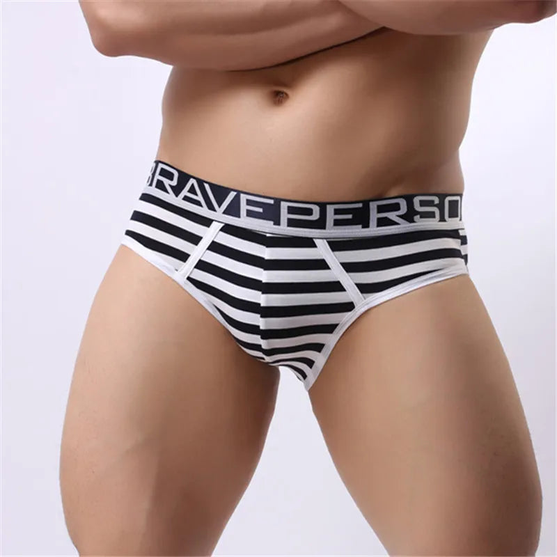 Men's Fashion Striped Cotton Brave Person Underwear