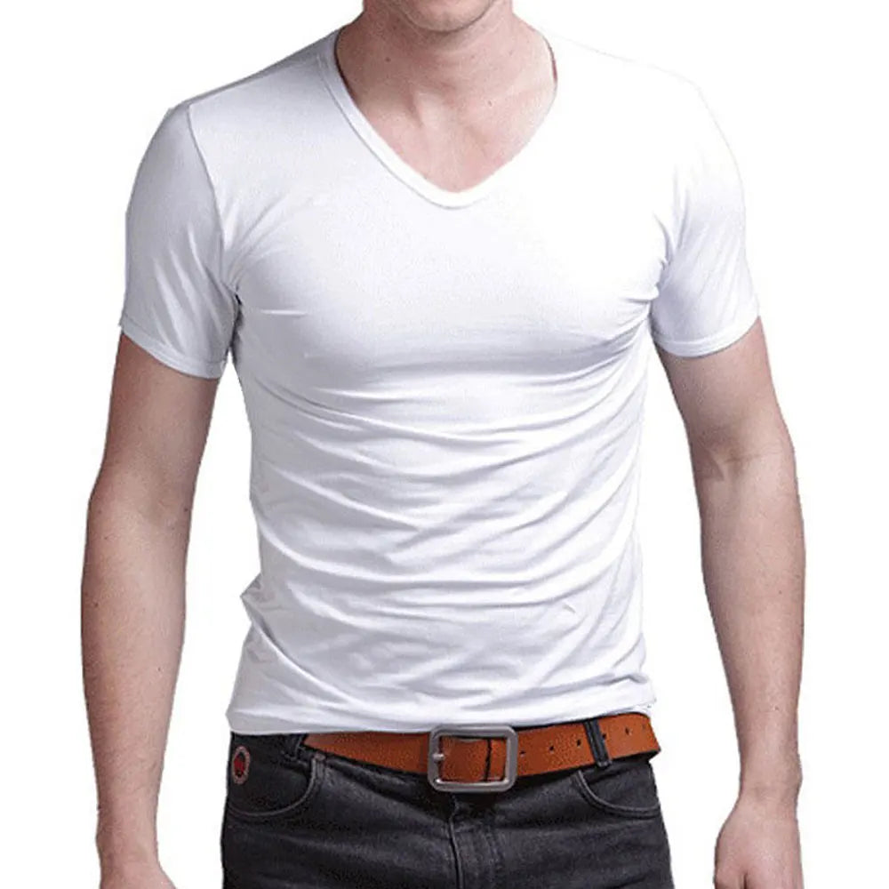 Stretch Men T Shirt Men's O-neck Short-sleeve T Shirts