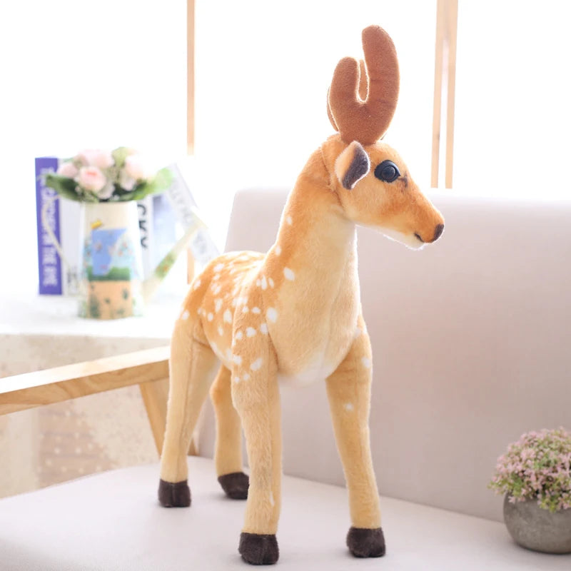 Stuffed Plush Animal Deer Toy Kids Doll Teaching Prop Toy Children's Birthday Gift Simulation Sika Deer Plush Toy