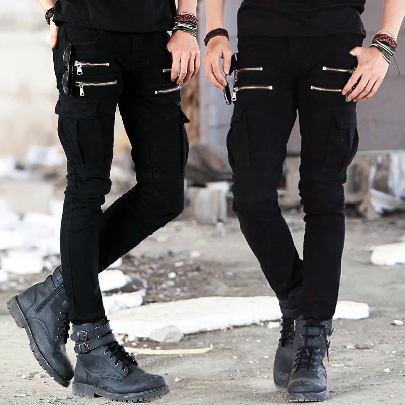 Green Black Biker jeans