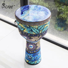 8.5 Inch Beautiful African Djembe Drum Colorful Cloth Art ABS Barrel PVC Skin for Children Hand Drum