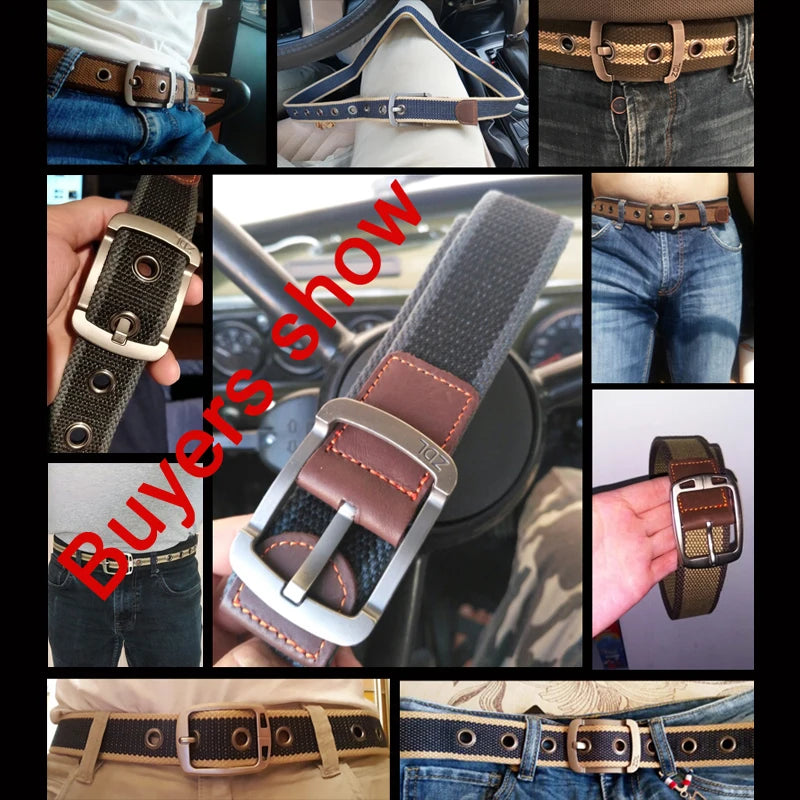 High Quality Canvas Belts for Jeans Male Luxury Casual Straps Ceintures