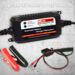 MOTOPOWER 12V 1.5A Fully Automatic Smart Battery Charger Maintainer for Car