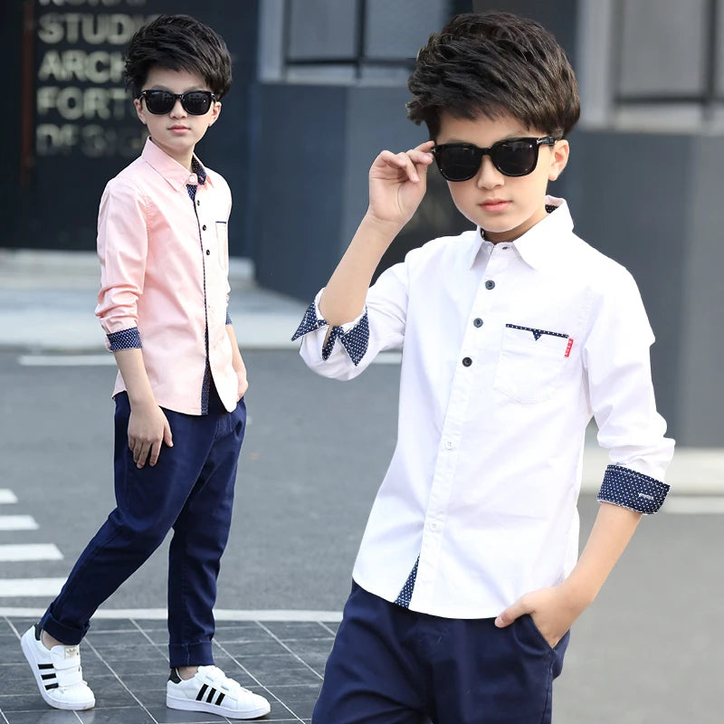 Kids Clothes Spring Autumn Boys Cotton Kids Boys Long Sleeve Shirt