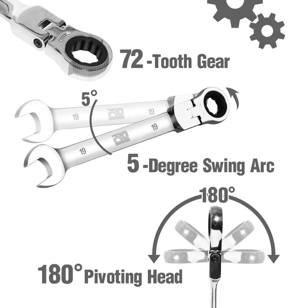 PROSTORMER 14PCS Keys Set Multitool Wrench Ratchet Spanners Set Hand Tool Wrench Set Universal Wrench Tool Car Repair Tools