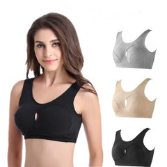 Women's Cotton Lady's No Rims Non-adjusted Straps underwear Full Cup Bra