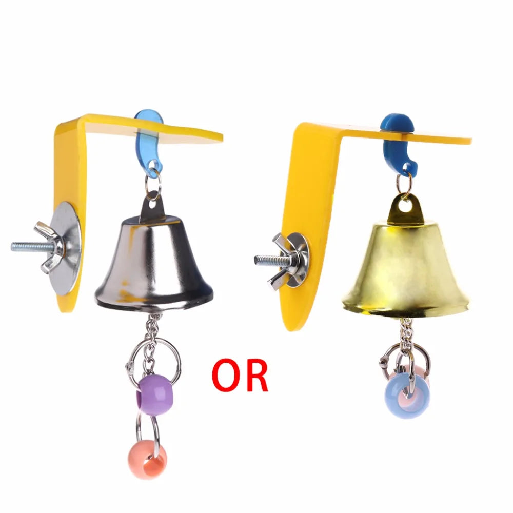 Parrot Bell Toys Birds Chewing Hanging Swing Cage Toy Bite Accessories Parakeet Beads Cockatiel Play Toy Pet Bird Supplies