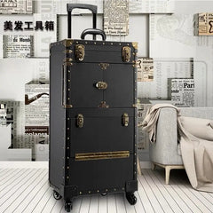 Women large capacity Trolley Cosmetic case Rolling Luggage bag