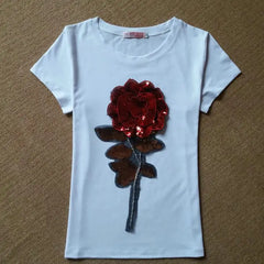 New Summer women sequin t shirt