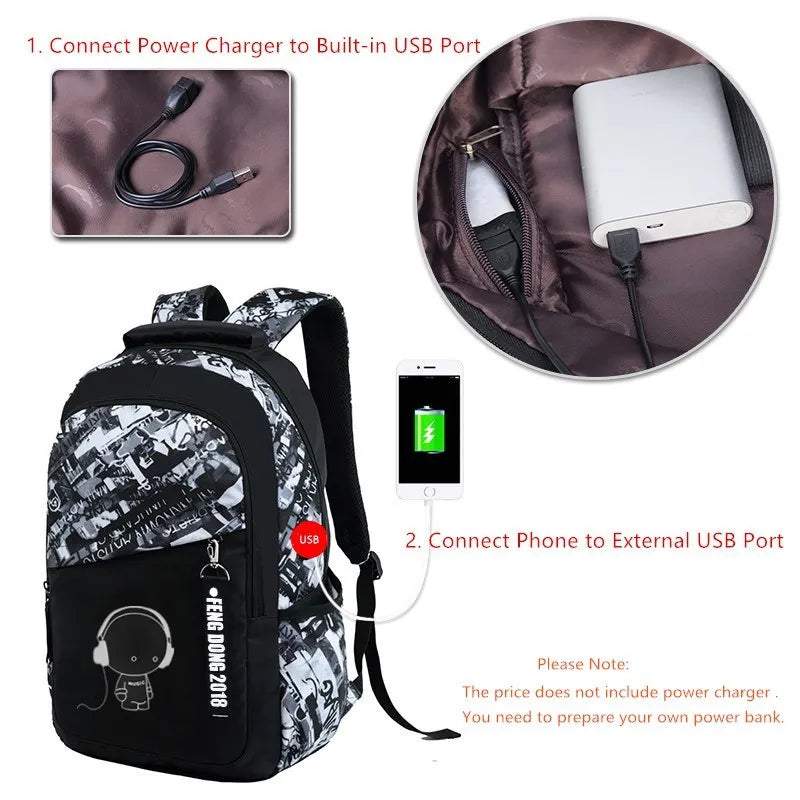 Boys school bags waterproof large backpack for teenagers