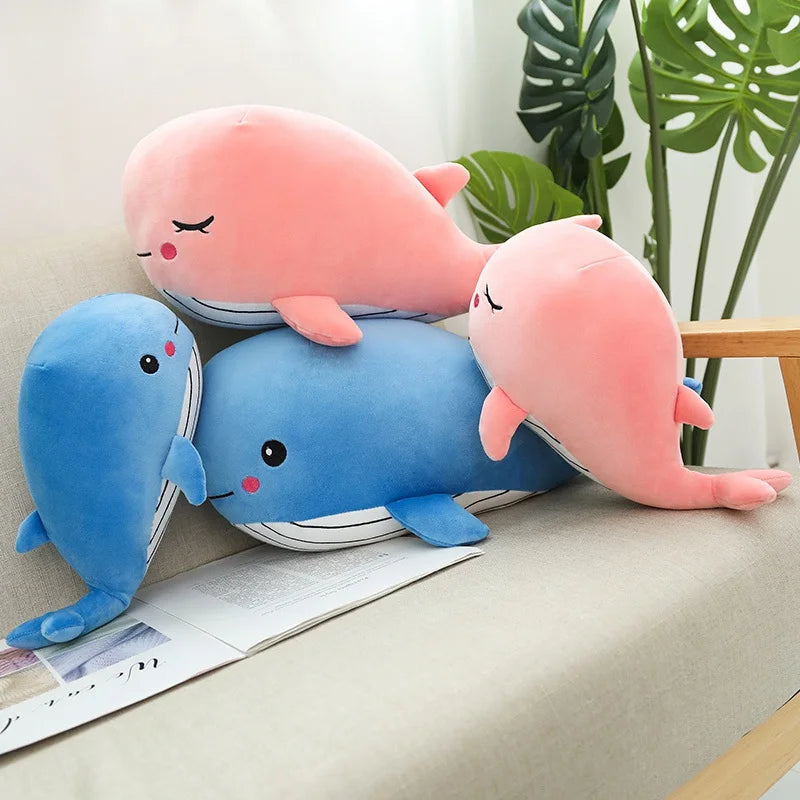 Kawaii Soft Whale Plush Toy Cartoon Animal Fish Stuffed Doll Sleeping Pillow Cushion