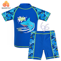 Boys Swimwear Children Swimsuit Cartoon Shark Pattern