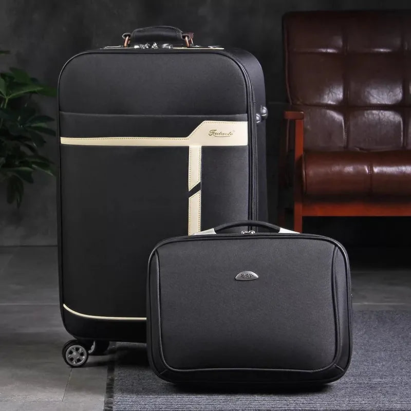 Rolling luggage bag On Wheels With handbag