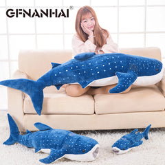 cartoon simulation blue shark plush toy stuffed soft creative animal whale dolls cushion for children birthday gif