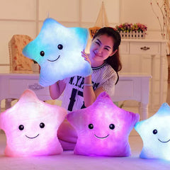 Creative Toy Luminous Pillow Soft Stuffed Plush Glowing Colorful Stars Cushion