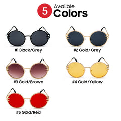 VIVIBEE Retro Skull Claw Round Sunglasses for Women