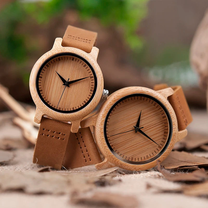 Couples Watches Lovers Handmade Natural Wood Luxury Wristwatches