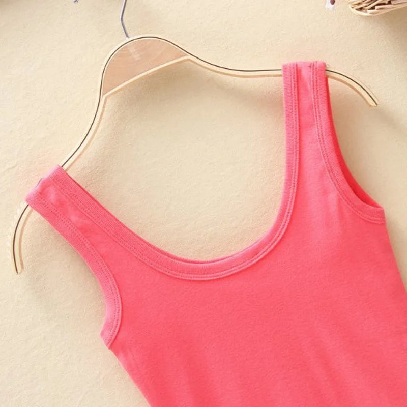 Women Summer Tank Tops Women Sleeveless O Neck Loose T Shirt