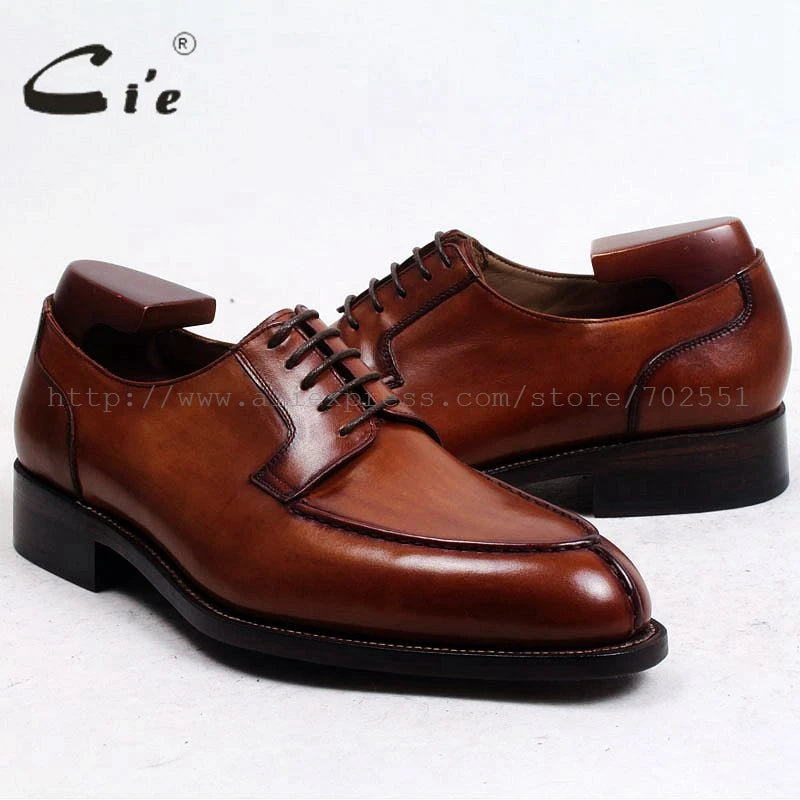 Bespoke Custom Handmade Genuine Calf Leather Outsole Breathable Lacing Men's Derby shoe Brown