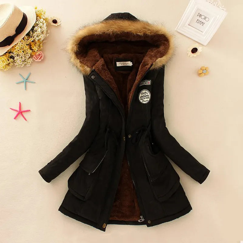 Winter Jacket WomenParka Casual Outwear Military Hooded Coat