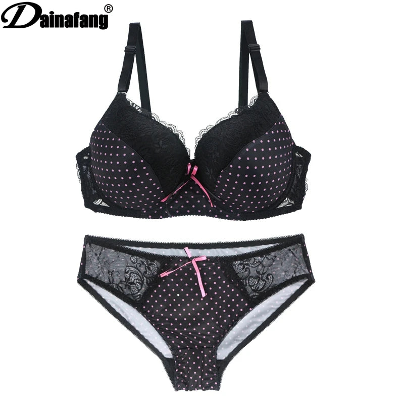 Bras Set Push Up Lace Lady Lingerie Hollow Outfit G-string Embroidery Underwear Sets