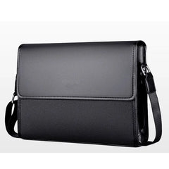 Fashion Black Briefcase Men's Messenger bag Soft PU Leather Shoulder bag