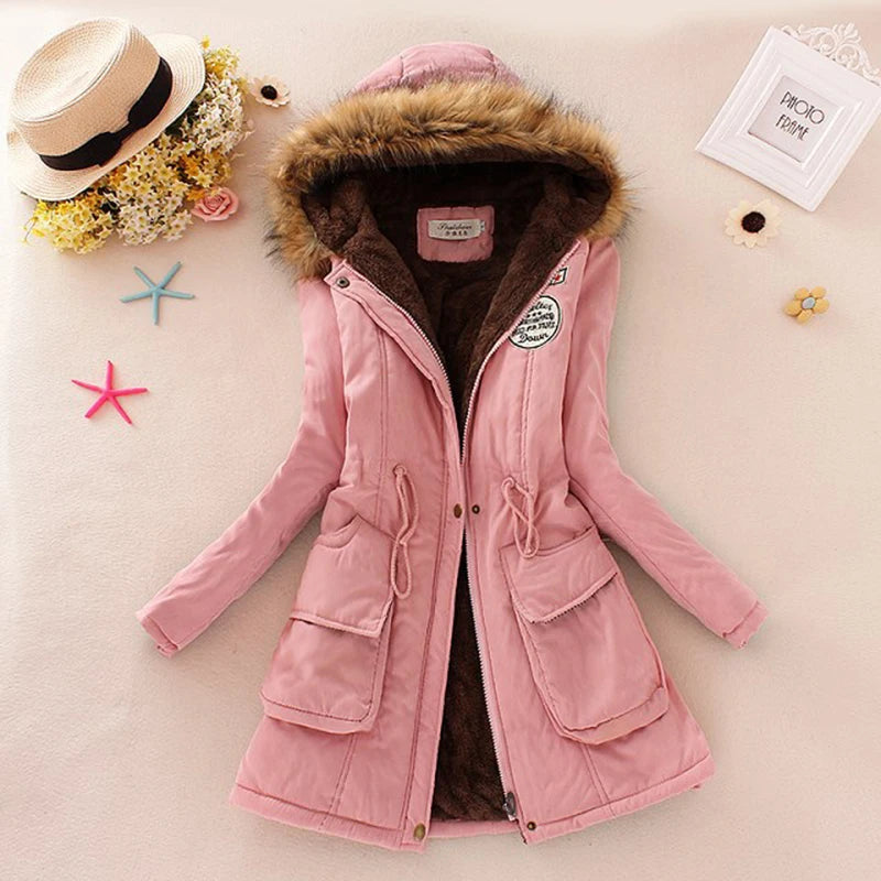 Winter Jacket WomenParka Casual Outwear Military Hooded Coat