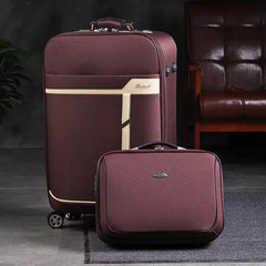 Rolling luggage bag On Wheels With handbag