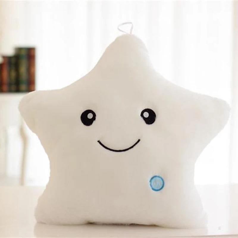 Creative Toy Luminous Pillow Soft Stuffed Plush Glowing Colorful Stars Cushion