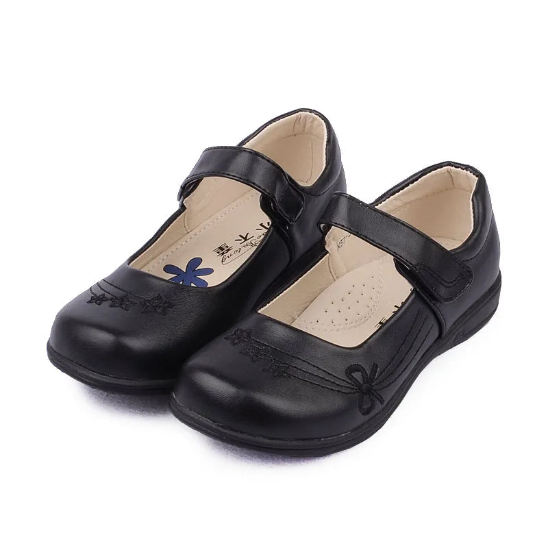 Girls student shoes matte uniform shoes Campus shoes show matte black gloss artificial PU girls princess shoes