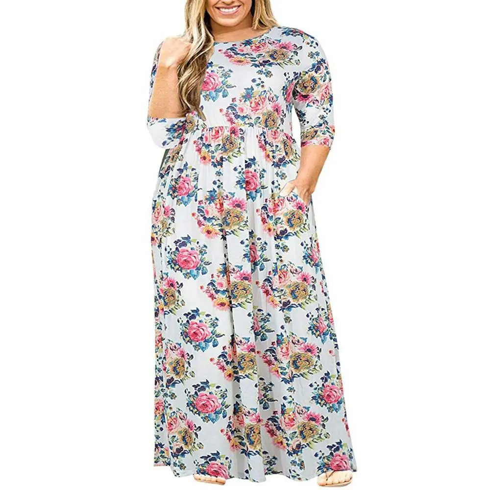 Resistant Long Dress Plus Size Fat MM Women Clothing Maxi Dress