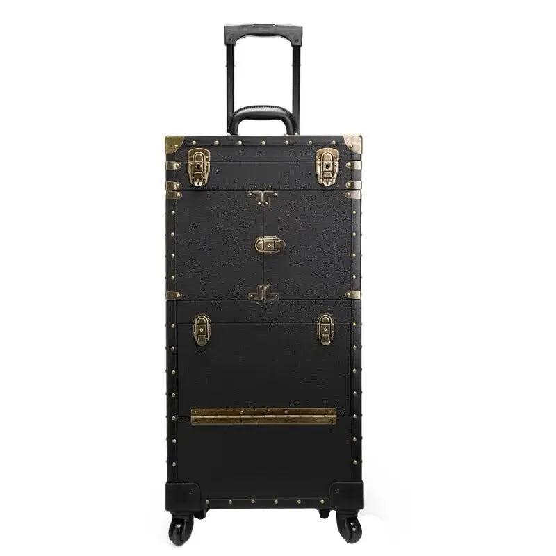 Women large capacity Trolley Cosmetic case Rolling Luggage bag