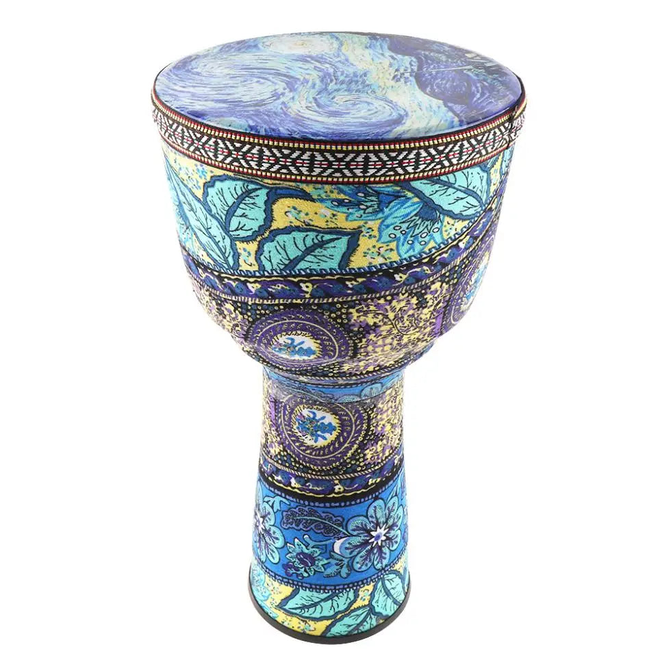 8.5 Inch Beautiful African Djembe Drum Colorful Cloth Art ABS Barrel PVC Skin for Children Hand Drum