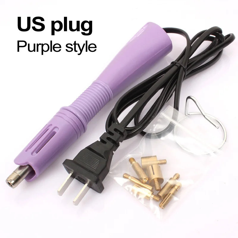 Fast Heated! Hotfix Rhinestone Applicator Purple US/EU Plug Choice Hotfix Applicator Lron-On Wand Heat-Fix Tool Wand Gun Garment