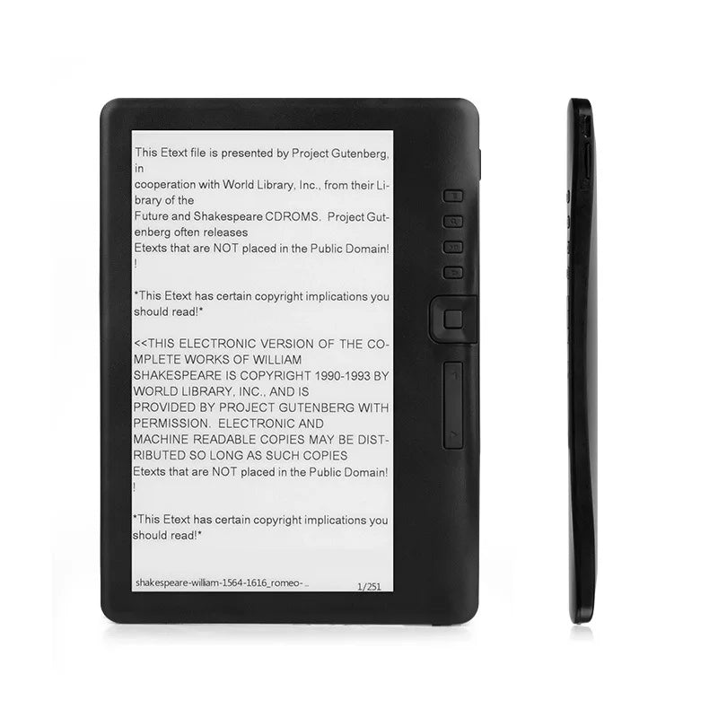 8GB Ebook Reader Smart with 7 Inch HD Color Screen Digital E-Book+Video+MP3 Music Player ELECTSHONG