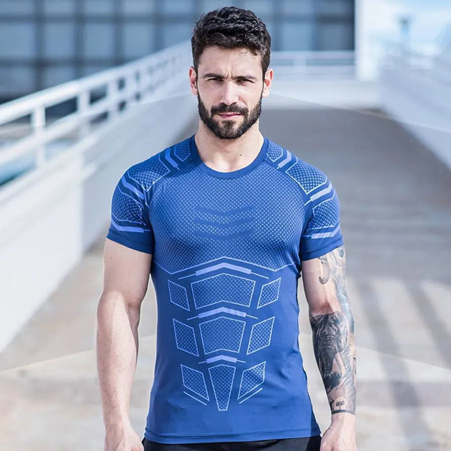 Men Compression Skinny T-shirt Gym Fitness Bodybuilding Shirt