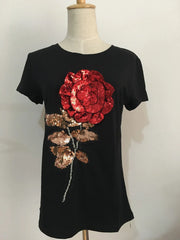 New Summer women sequin t shirt