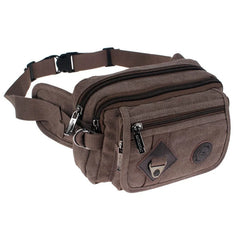 Fashion Casual Canvas Messenger Bags Waist Packs Purse Men Portable Vintage Men Waist Bags Travel Belt Wallets