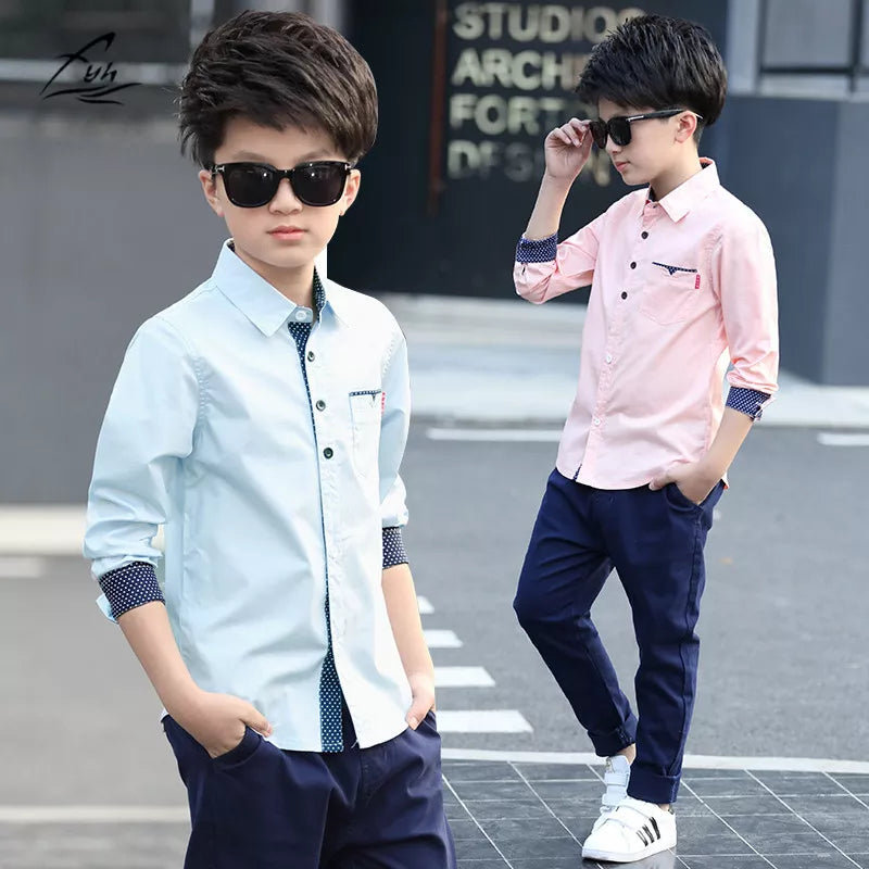 Kids Clothes Spring Autumn Boys Cotton Kids Boys Long Sleeve Shirt