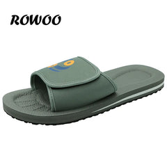 Comfortable Bathroom Slippers for Men Rubber Sole non-slip Gray Slide Beach Shoes Sandals