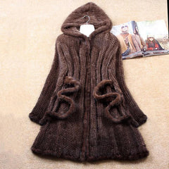 New Natural Mink Fur Winter Coat