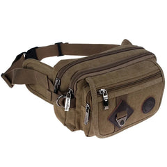 Fashion Casual Canvas Messenger Bags Waist Packs Purse Men Portable Vintage Men Waist Bags Travel Belt Wallets