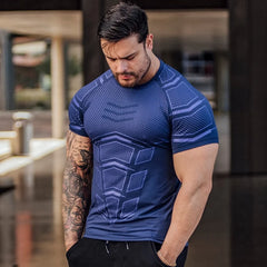 Men Compression Skinny T-shirt Gym Fitness Bodybuilding Shirt