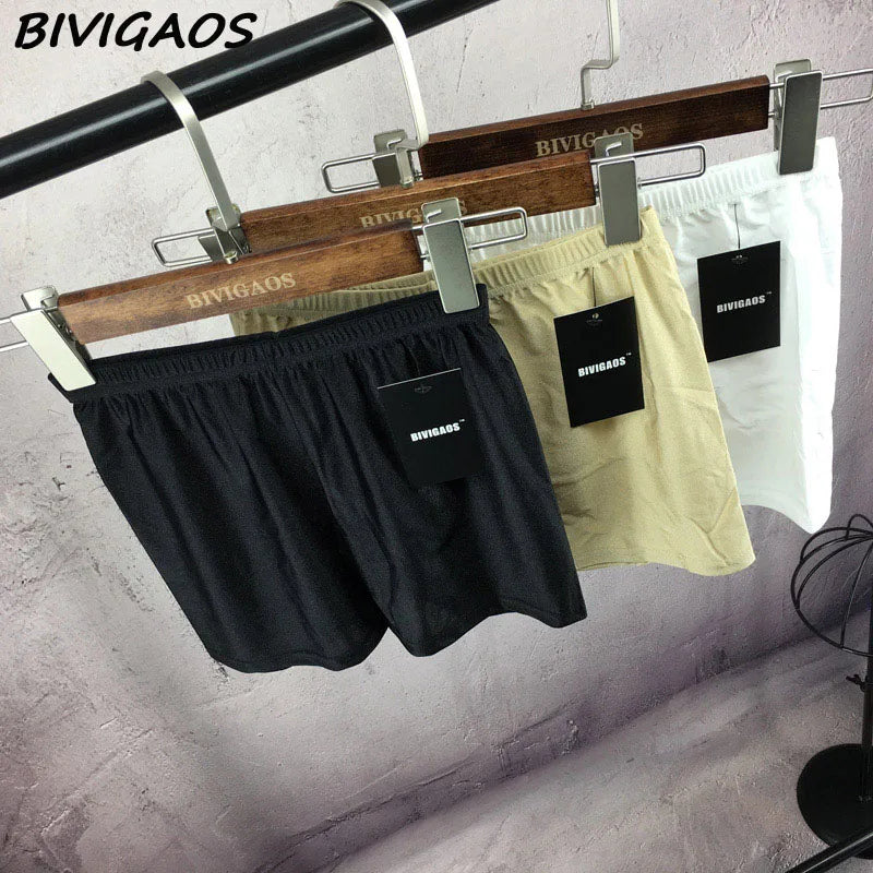 BIVIGAOS New Women Hot Sale Slim Black Glossy Shorts