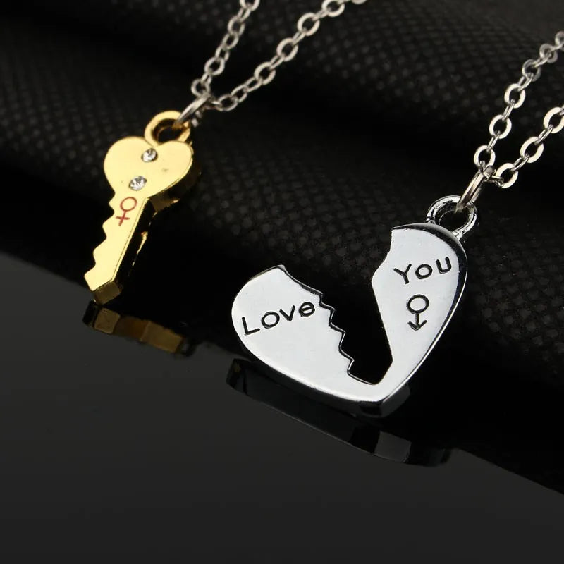 Lover Couple Jewelry Broken Heart Necklace Valentine Gift