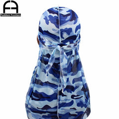 Fashion Camo Men's Silky Durags Turban Print Men Silk Durag