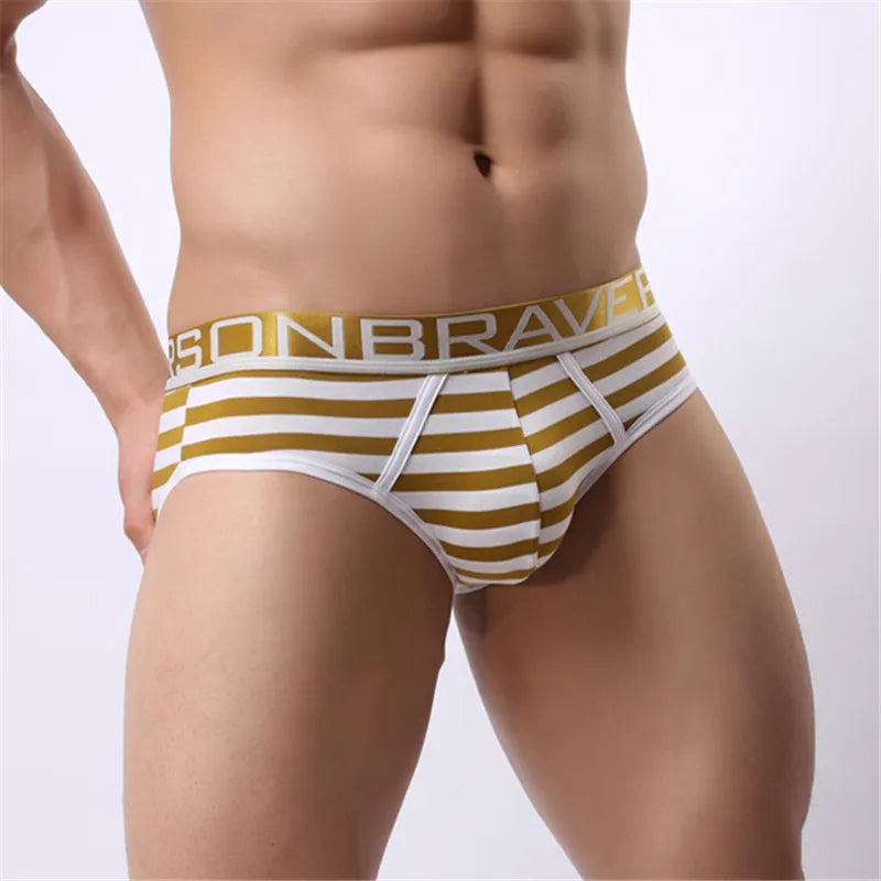 Men's Fashion Striped Cotton Brave Person Underwear