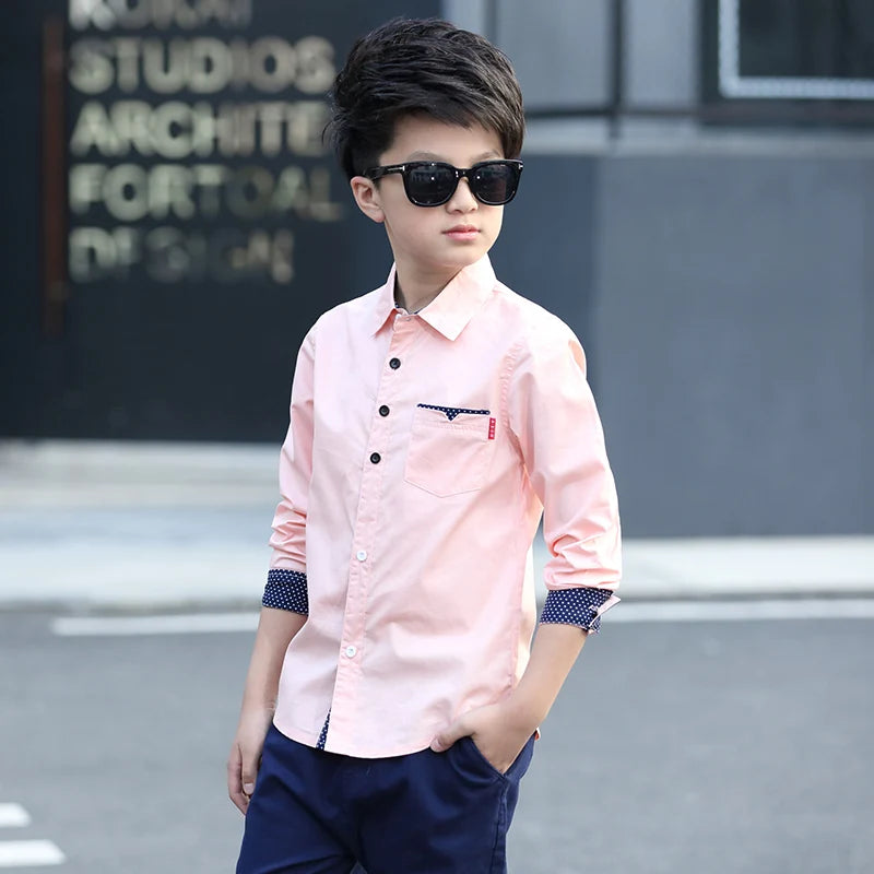 Kids Clothes Spring Autumn Boys Cotton Kids Boys Long Sleeve Shirt