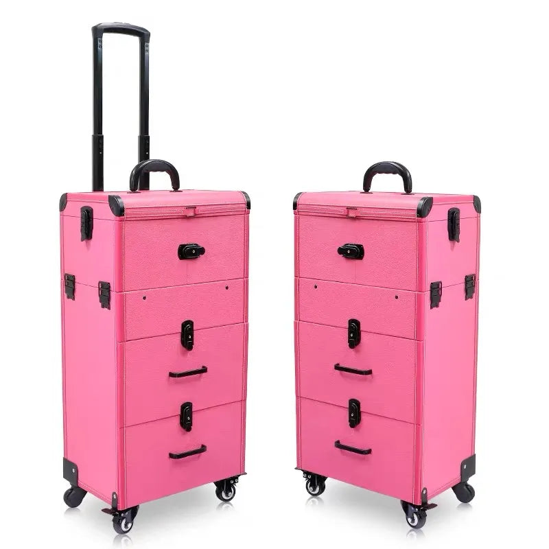 Makeup Toolbox,Multi-layer Beauty Tattoo Trolley Suitcase